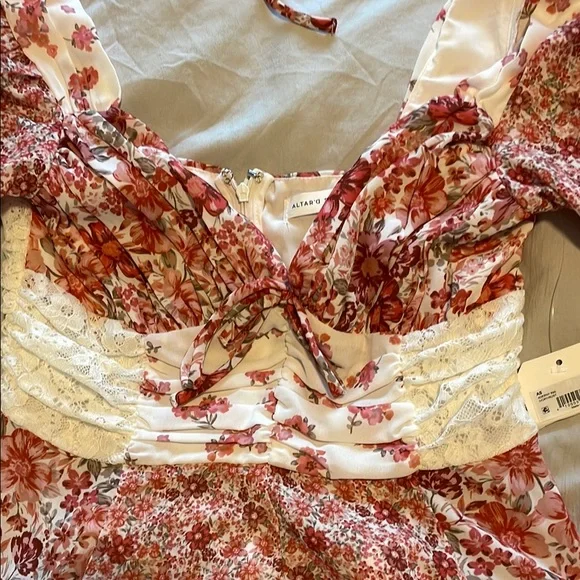 Floral Puff Sleeve Dress - Picture 3 of 5